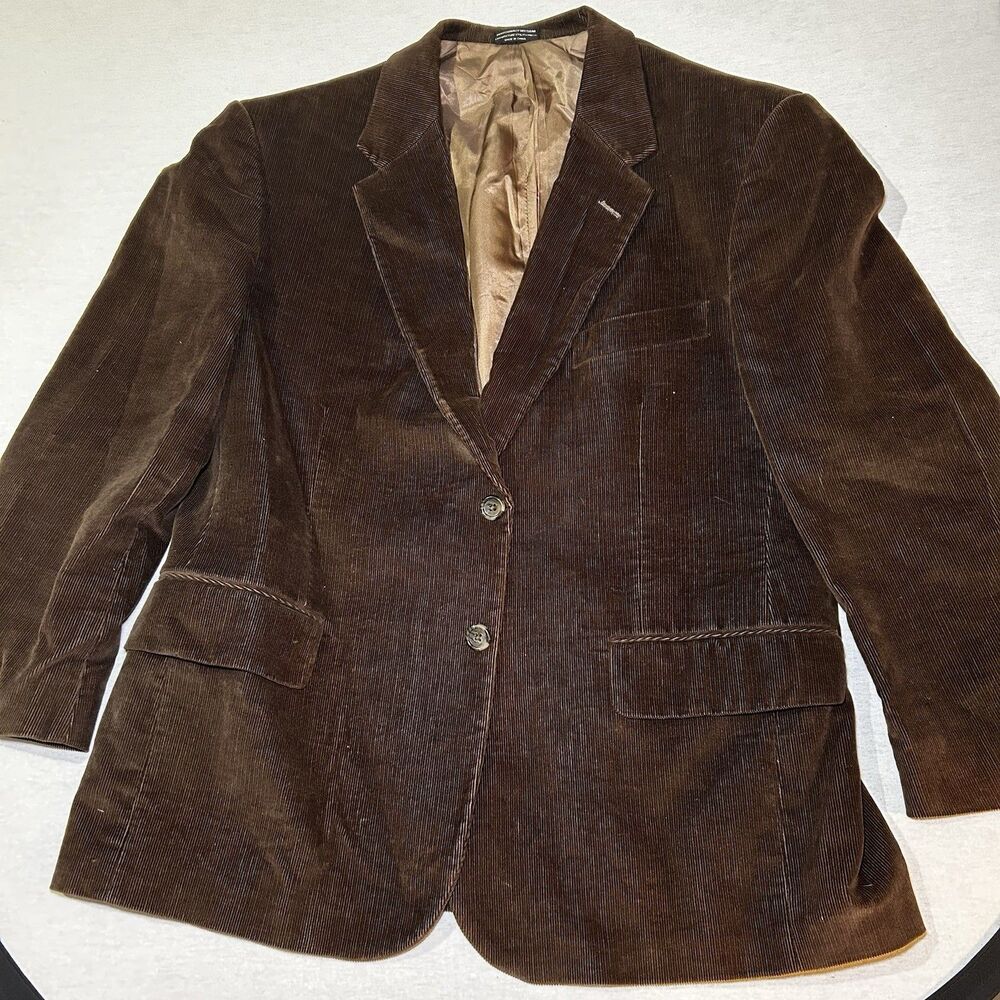 Vintage Evan Picone brown corduroy blazer sport coat Men's 40 short, Academia